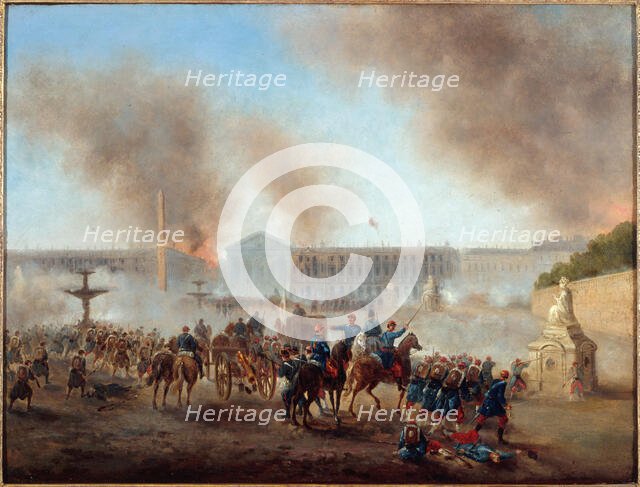Scene from the Paris Commune, Place de la Concorde, 1871. Creator: Gustave Boulanger.