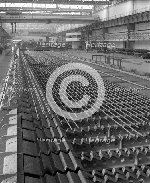The bar mill cooling beds at the Brightside Foundry, Sheffield, South Yorkshire, 1964. Artist: Michael Walters