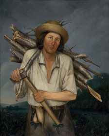 Man carrying a load of wood, 1855-1860. Creator: Anton Stadler.
