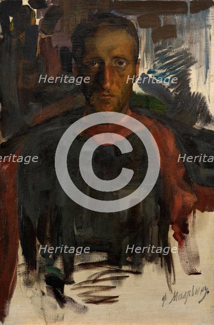 Portrait of the Poet Nikolay Gumilyov (1886-1921). Artist: Malyavin, Filipp Andreyevich (1869-1940)