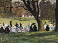 Park Scene from Paris, 1906. Creator: Verner Thome.