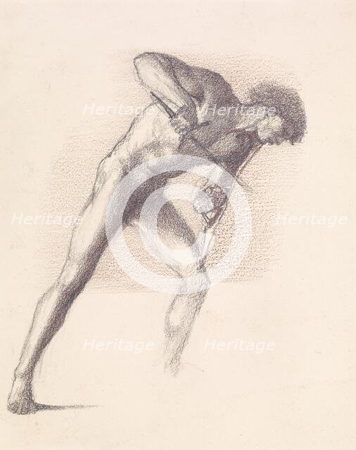 St George Series - Male Nude - Study of St George for 'St George slaying the Dragon', 1865-66. Creator: Sir Edward Coley Burne-Jones.