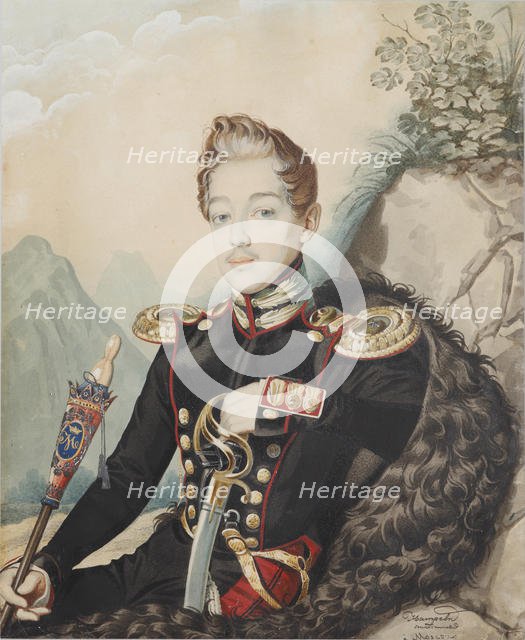 Portrait of Vasily Petrovich Milyukov (1814-1872), 1839. Creator: Hampeln, Carl, von (1794-after 1880).