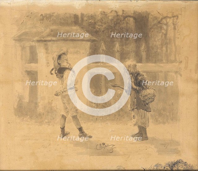 Girl begging, 1889. Artist: Repin, Ilya Yefimovich (1844-1930)