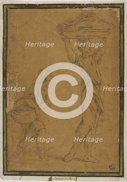 Two Boys Carrying Baskets, n.d. Creator: Unknown.