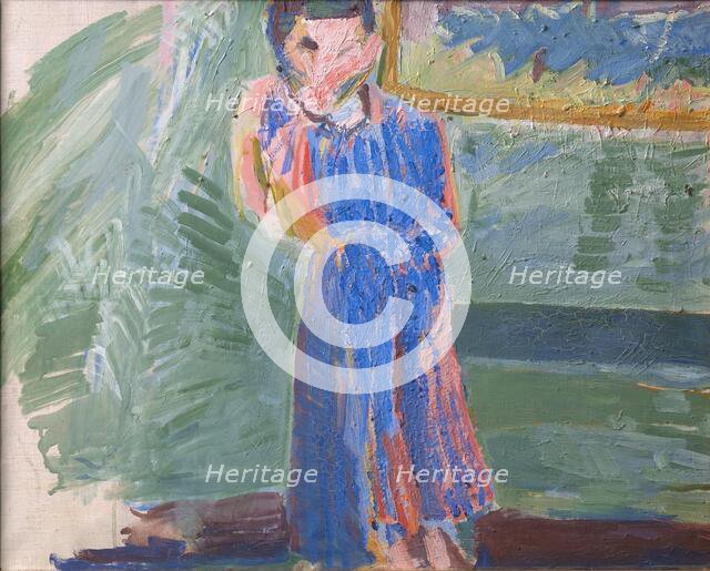 Standing Figure, Blue Dress, 1941. Creator: Niels Larsen Stevns.