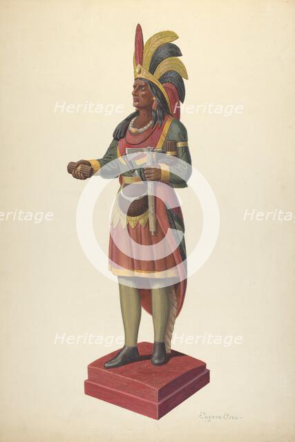 Cigar Store Figure, c. 1937. Creator: Eugene Croe.