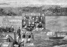 The Panama Canal: arrival of the engineers at Colon, 1881.  Creator: W. I. Mosses.