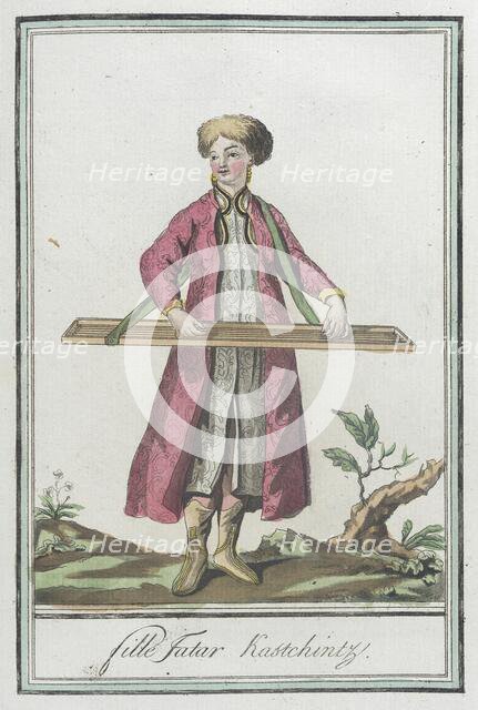Costumes de Différents Pays, 'Fille Jatar Kastchintz', c1797. Creator: Jacques Grasset de Saint-Sauveur.