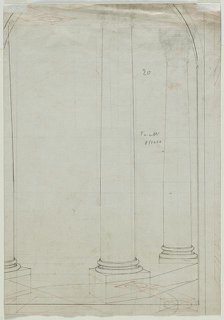 Architectural Drawing of Columns (verso), c. 1810-1820. Creator: Pietro Fancelli (Italian, 1764-1850).