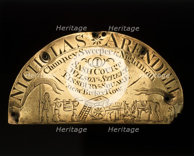 Nightman's plaque, 18th century. Artist: Unknown