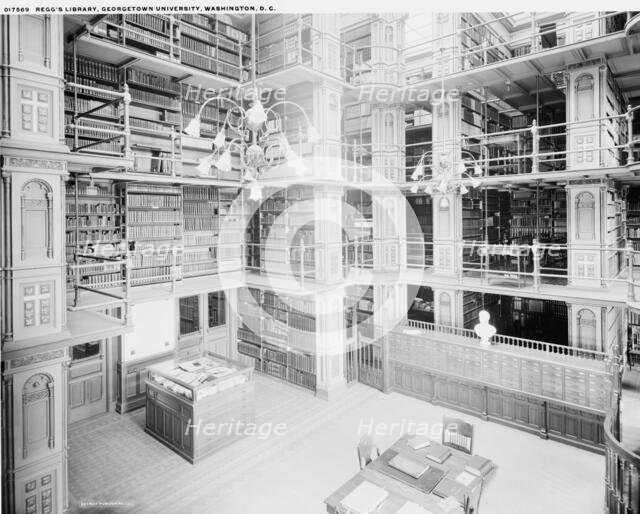 Regg's (i.e. Riggs) Library, Georgetown University, Washington, D.C., between 1900 and 1906. Creator: Unknown.