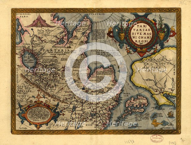 Tartariae Sive Magni Chami Regni typus, 1603.  Creators: Abraham Ortelius, Jan Baptist Vrients.