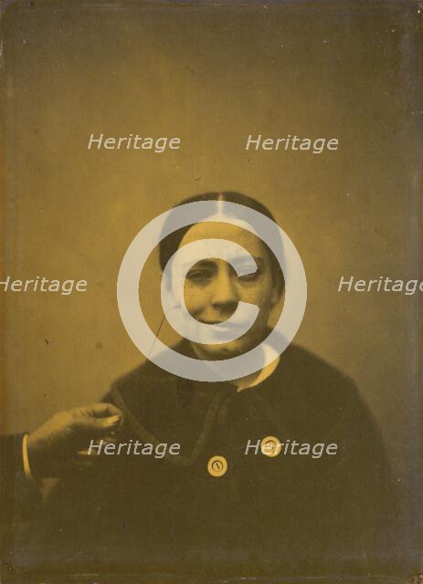 Slight lowering of the angle of the mouth due to depression (left); False laughter (right), 1854-185 Creator: Duchenne de Boulogne.