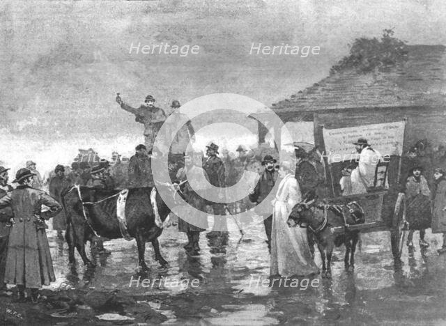 'The Tithe Question in Wales--A Distraint sale of Cattle', 1890. Creator: Unknown.