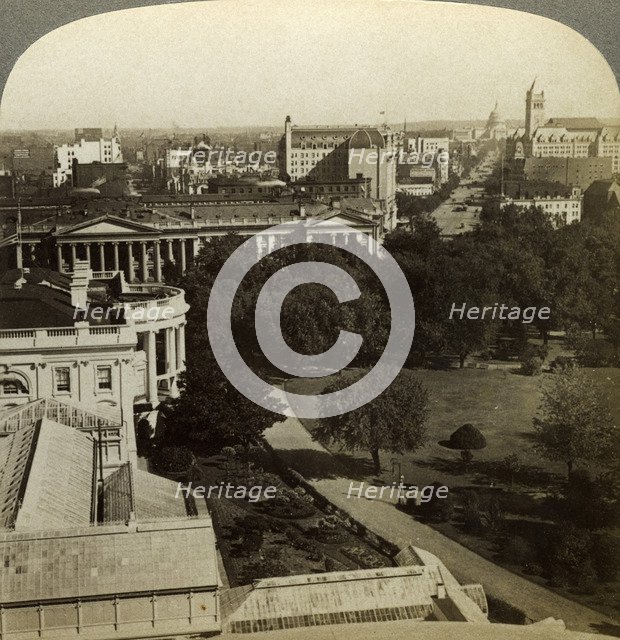 The White House and the Treasury Building, Washington DC, USA.Artist: Underwood & Underwood