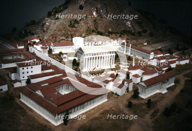 Olympia. Model of the Sacred Site in Greece with Temples and stadium beyond, c20th century. . Artist: Unknown.