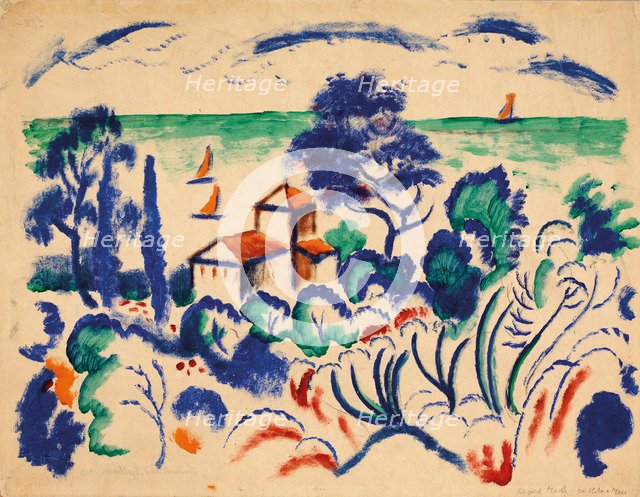 Landscape with sailboats, 1913-1914.