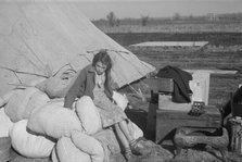 A girl in the camp for white flood refugees, Forrest City, Arkansas, 1937. Creator: Walker Evans.