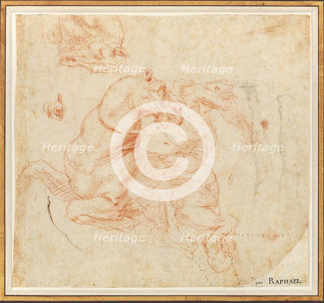 Study for the Battle of the Milvian Bridge, c1516-1517. Creator: Raphael (Raffaello Sanzio da Urbino) (1483-1520).