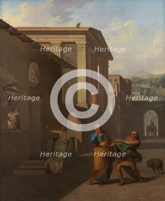 The Midwife Taking Leave of the girl from Andros, 1801. Creator: Nicolai Abraham Abildgaard.