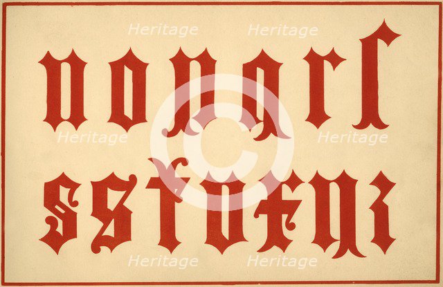 Alphabet, archaic letters, lower case. Artist: Unknown.