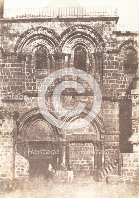 Jérusalem, Saint Sépulcre, Façade, 1854. Creator: Auguste Salzmann.