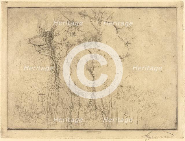 Eve before the Apple Tree (Eve de dos devant le pommier), 1892. Creator: Paul Albert Besnard.