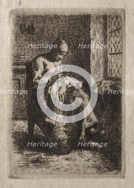 Woman Sewing. Creator: Jean-François Millet (French, 1814-1875).
