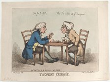 Twopenny Cribbage, [October 1, 1799], reissued 1810., [October 1, 1799], reissued 1810. Creator: Thomas Rowlandson.