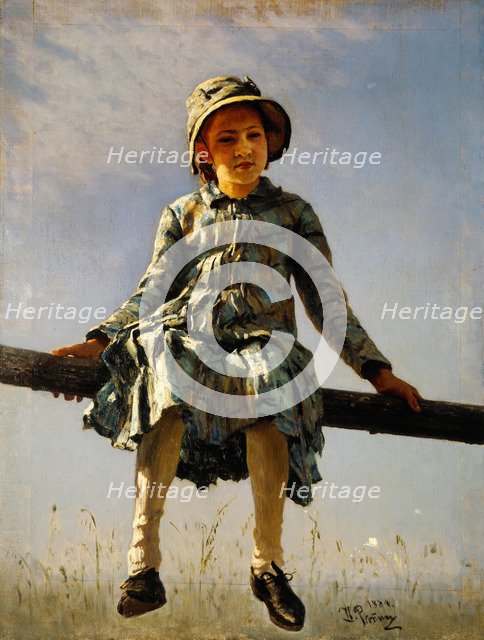 Dragonfly. Painter's daughter portrait, 1884. Artist: Repin, Ilya Yefimovich (1844-1930)