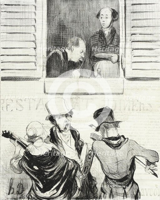 Ventre affamé n'a pas d'oreilles, 1840. Creator: Honore Daumier.