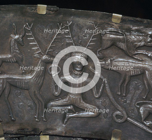 Detail from the Celtic Gundestrop Cauldron, 3rd century. Artist: Unknown