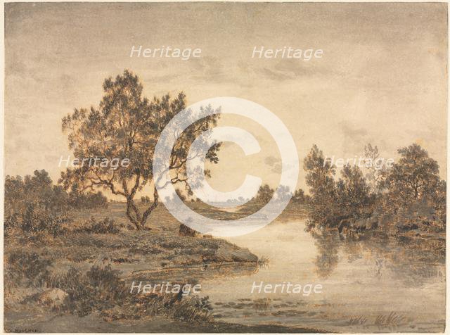The Fisherman (Le Pêcheur), c. 1840-45. Creator: Théodore Rousseau (French, 1812-1867).