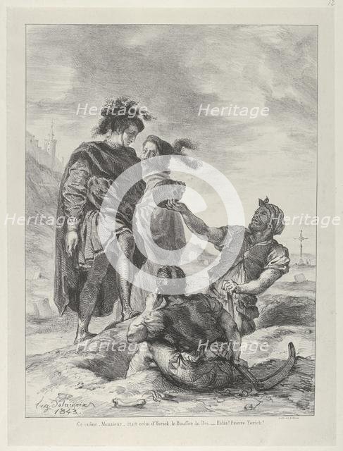 Hamlet and Horatio before The Gravediggers, 1843., 1843. Creator: Eugene Delacroix.