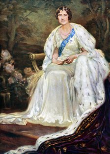 Queen Elizabeth in coronation robes, 1937. Artist: Unknown