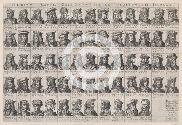 Speculum Romanae Magnificentiae: Small Portraits of the French Kings from Pharamond to Hen..., 1586. Creator: Anon.