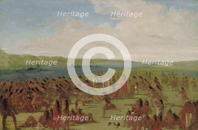 Ball-play of the Women, Prairie du Chien, 1835-1836. Creator: George Catlin.