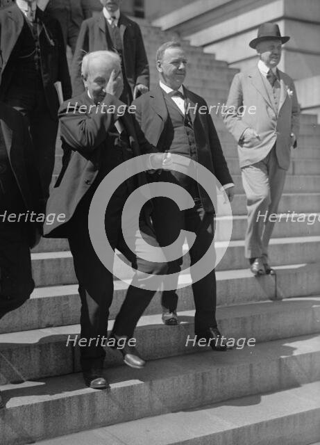 Daniels, Josephus, Secretary of The Navy, 1913-1921. with Edison, 1917. Creator: Harris & Ewing.
