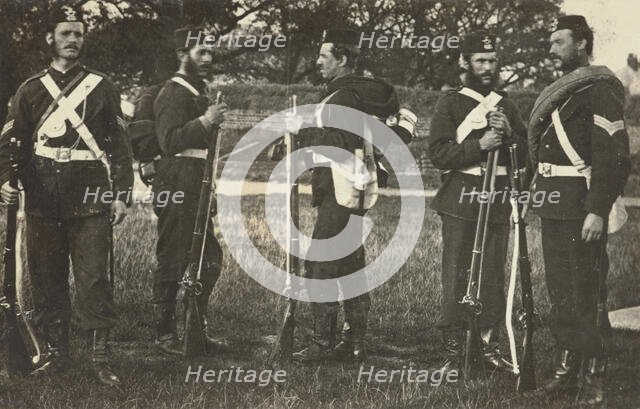 Group of Non Coms, & Privates 68th Regt. Portsmouth - Hickson, Keogh, Bedson...., 1866,c1900. Creator: William Francis Gordon.