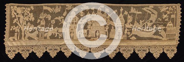 Border with Battle Scene, 18th century. Creator: Unknown.