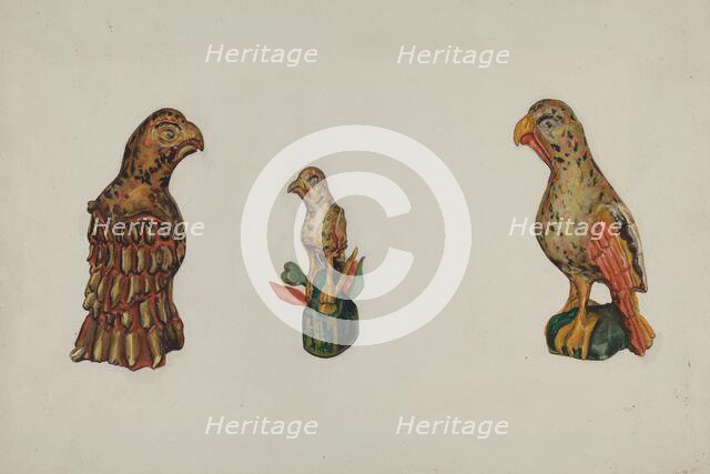 Pa. German Wooden Eagles, c. 1937. Creator: Laura Bilodeau.