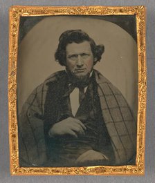 Portrait of a Seated Man with Chin Beard Wearing a Cape, 1858-1861. Creator: Wyman.