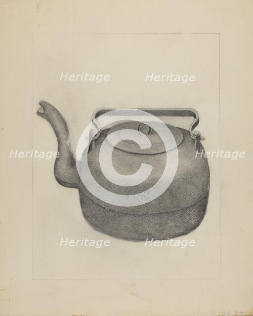 Iron Tea Kettle, 1935/1942. Creator: Frederick Jackson.