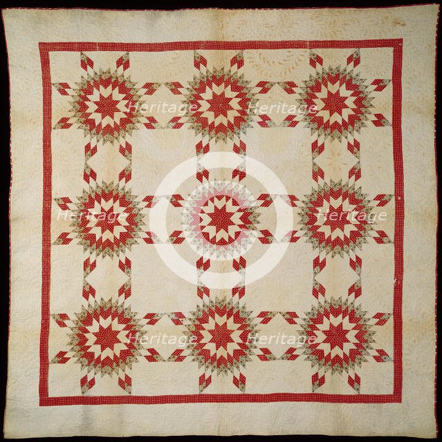 Bedcover (Sunburst Quilt), United States, c. 1850. Creator: Unknown.