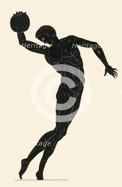 Classical athlete throwing the discus, (1908). Creator: Unknown.