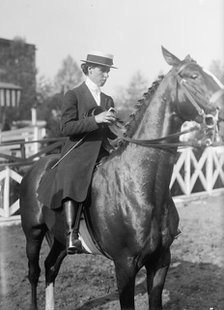 Dupont, Miss Marion, Riding; Horse Show, 1916. Creator: Harris & Ewing.