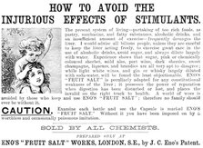 Advertisement for Eno’s "Fruit Salt", 1890. Creator: Unknown.