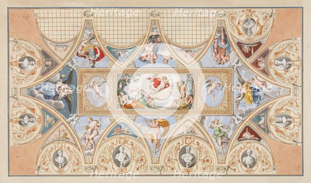 The ceiling painting by Francesco Albani in the Palazzo Verospi in Rome, c1617. Creator: Francesco Pannini.