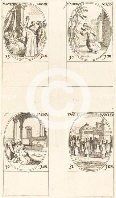 St. Sulpicius; St. Aldegondes; St. Sabina; The Calling of St. Mark. Creator: Jacques Callot.